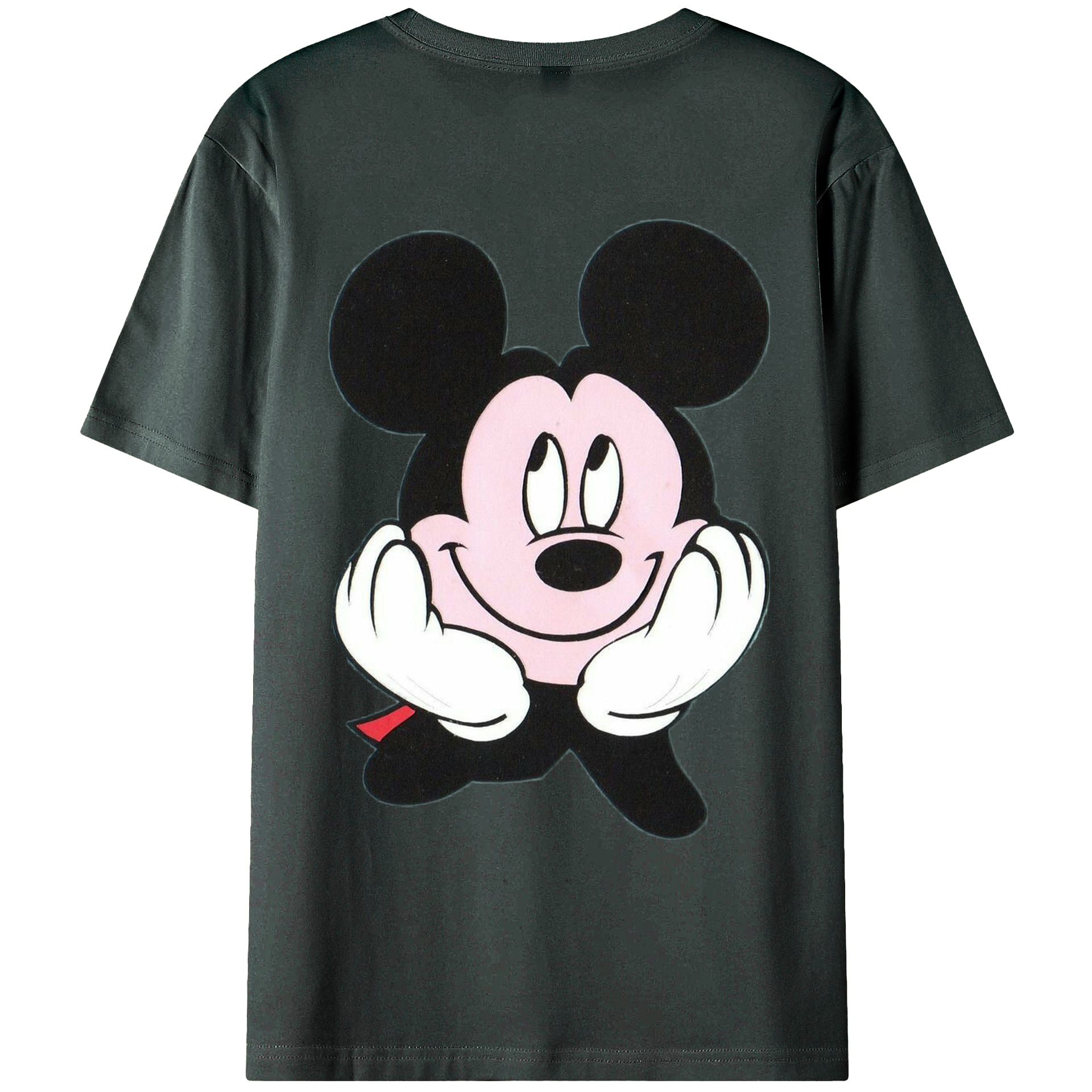 ミッキーマウス Mickey Mouse 綿100％ メンズ半袖Tシャツ（バックプリント） 通気性